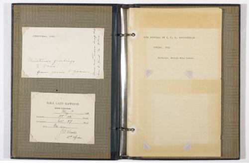 The Journal of J.E.H. MacDonald, Spring 1932, Barbados, British West Indies
2-ring fabric (?) …