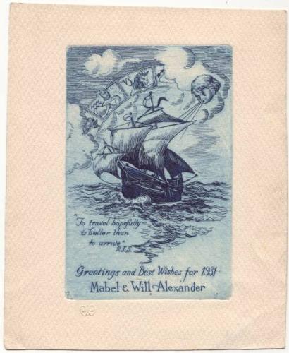 William W. Alexander (1870 - 1948)
Greetings and Best Wishes for 1931
etching on paper
sheet…