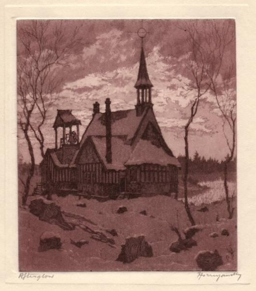 Nicholas Hornyansky (1896 - 1965)
Afterglow (Christmas card)
etching and aquatint on paper
o…