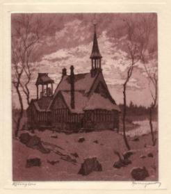 Nicholas Hornyansky (1896 - 1965)
Afterglow (Christmas card)
etching and aquatint on paper
o…
