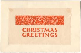 Alistair Bell (1913 - 1997)
Christmas Greetings  c.1965
wood engraving on tissue paper, tippe…