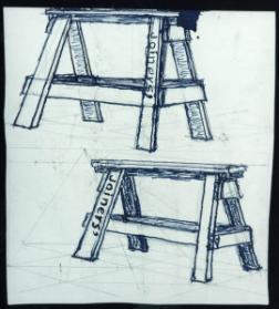 Untitled (studies of a sawhorse)