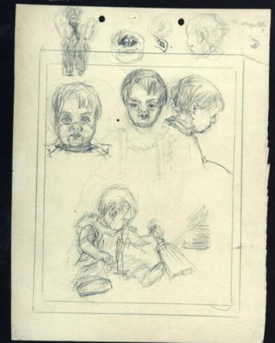 Untitled (page of sketches of a child)