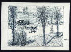 Untitled (canoe in landscape)