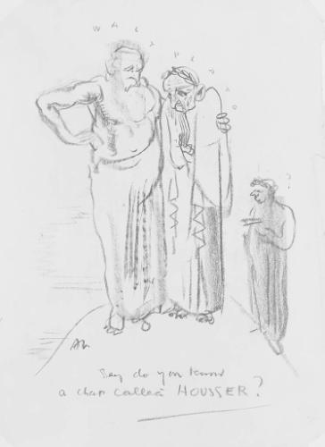 Say Do You Know a Chap Called Housser? (R); Untitled (figurative outline?)  (V)