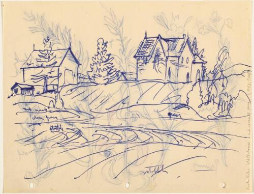 Untitled (house, shed) (R); Primroses (V)