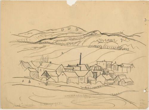 Untitled (small village - St. Fabre, Bic?) (R); Untitled (houses, clothesline) (V)