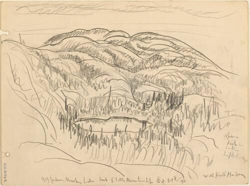 Muskeg Lake back of Little Mountain Lake (R); Gem Lake (V)