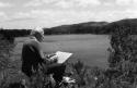A.J. Casson sketching at Casson Lake, 1976.
Photograph by Robert McMichael
Gift of the Founde…