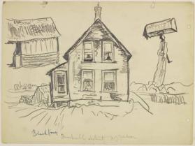 Black House, Brockville district (R); Untitled (river, bridge, train engine) (V)