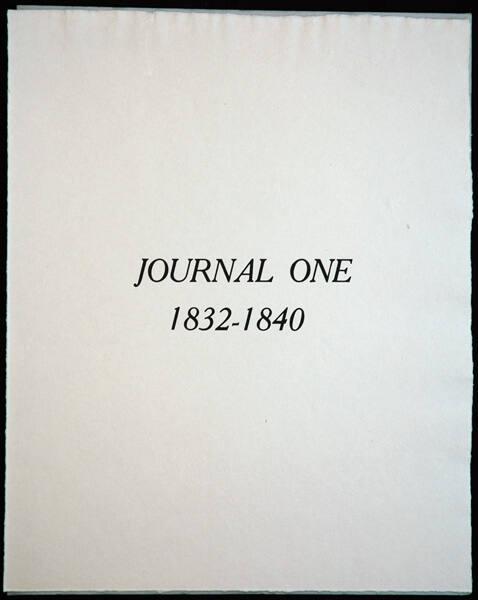 Journal One - 1832-1840